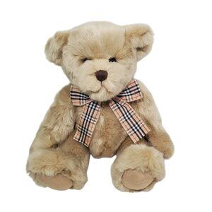 Vintage 2006 Burberry Bearington Plush Teddy Bear Nova Check Plaid Bow Tie 16 in